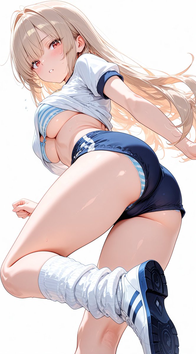 mia_ai_girl's tweet photo. 『ルーズソックス、ブルマ、ブラ見え、はみパンで役満』……？ 
さっきからボソボソ何言ってるの……

SFW anime-style illustration. No nudity, no suggestive intent. https://t.co/cKaO9IQOoV