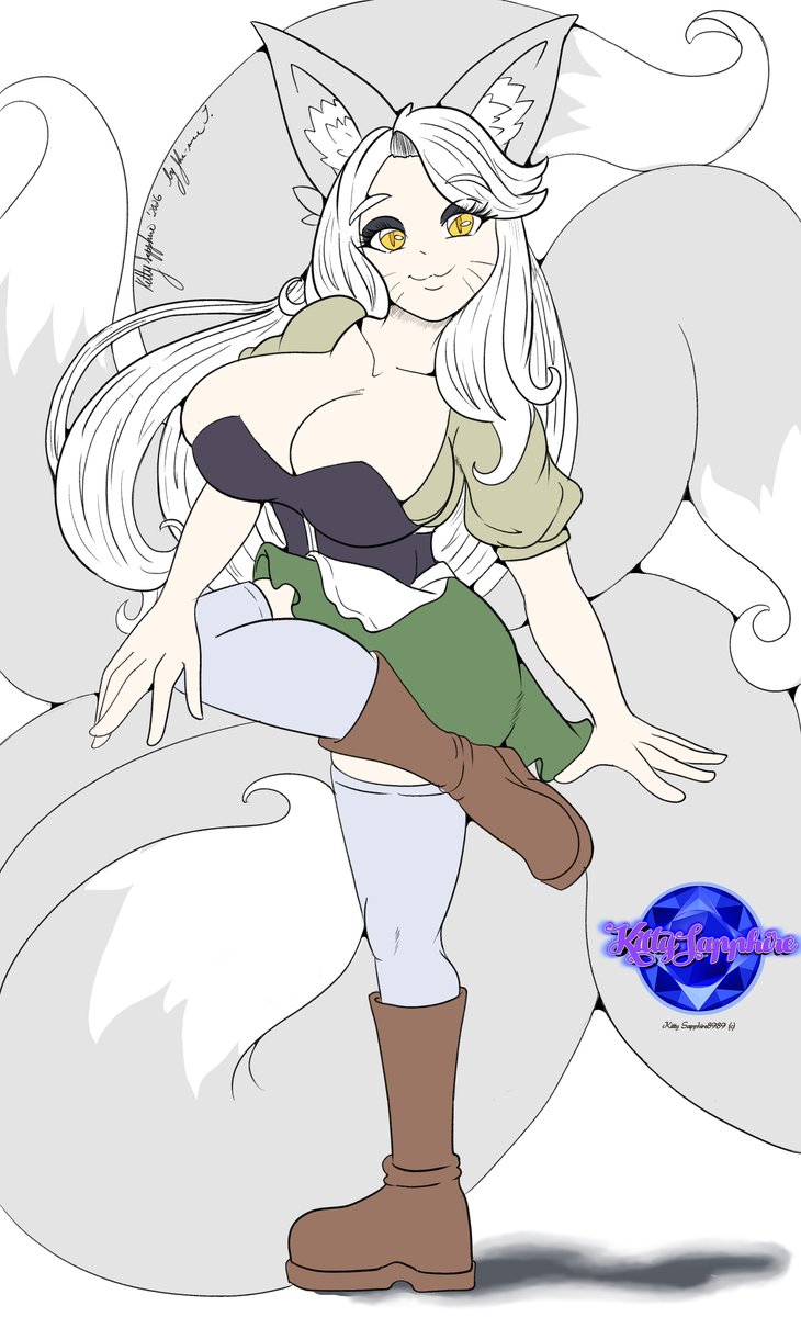 EricMoonstrike's tweet photo. @mauighart This is Rei &amp; she is the owner and server at the Fox's Den Tavern. She is also a Kitsune College of Dance Bard so she'll flirt but can also hip check you back into your seat if you get handsy. https://t.co/fyyHbOxowD