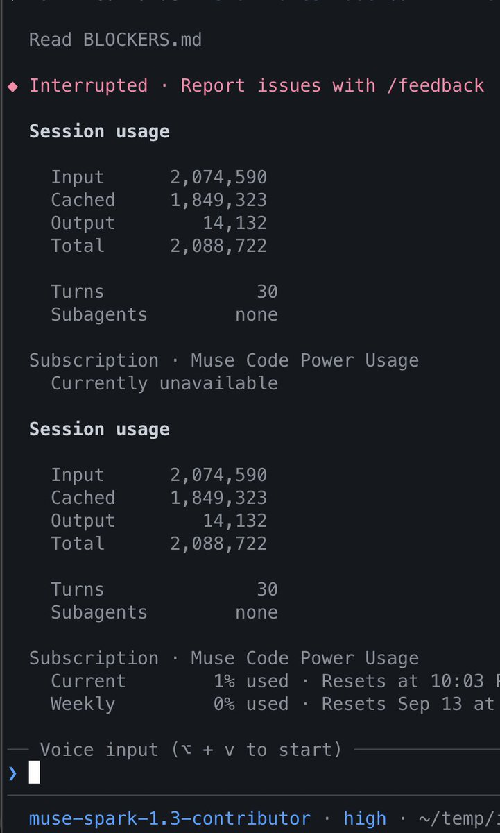 ArjunPrabhulal's tweet photo. @Muse Not so great experience with Muse Power $50/month , frequent  429 rate limit within 2 mins of usage https://t.co/owsFTnvNYo
