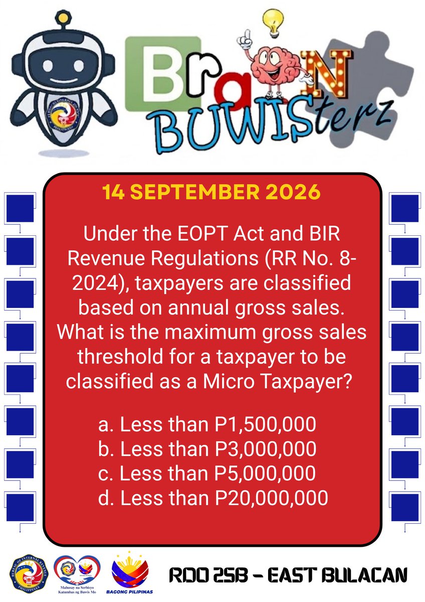 birgovph_rdo25b's tweet photo. It's Brain BUWISterz time!

Multiple choice!

Comment down the correct answer to the question below and get a chance to win P100 GCash or Mobile Load! 2 winners will be chosen at the end of the day!

Don't forget to like, follow and share!

#rdo25b 
#rdo25bBrainBUWISterz https://t.co/fWRjZ6NkGw