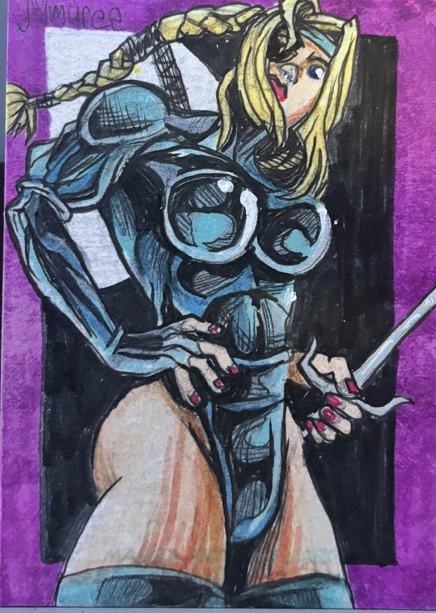 SeclusionStudio's tweet photo. Well. I’m no #NealAdams. But I think my first attempt at #Samuree wasn’t terrible.. for a card. Plus I did get some good recommendations for crowdfunded characters. Anyone interested in me drawing that? #comics #indiecomics #ReadComicsYouLike https://t.co/05sIXJSufl