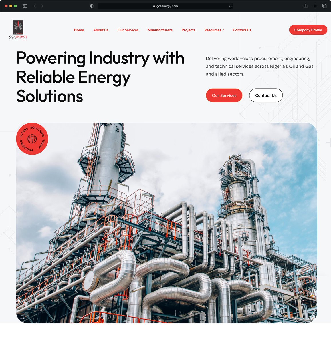 CodefixbugLtd's tweet photo. We worked closely with GCA Energy Limited, a leading Nigerian Oil &amp; Gas servicing company, to redesign and elevate their digital presence.

Visit Website: https://t.co/38MTxLTSfv https://t.co/80gIR7PmkO