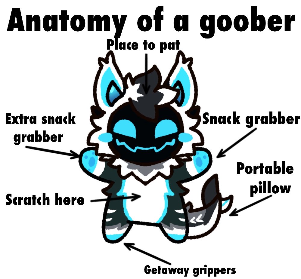 GresleyGoober's tweet photo. Goober recognition guide. Study this informative graphic, it might mean the difference between snacks and stolen snacks. 🦈 https://t.co/SjfDlTRx5D