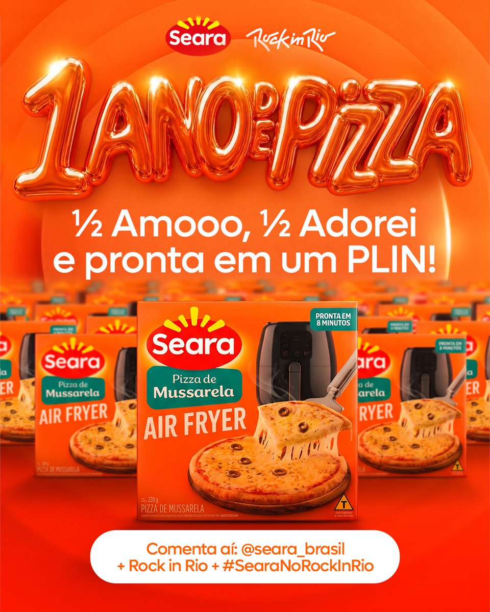 seara_brasil's tweet photo. DOMINGO DE NOITE e o ADM está igual você🫵
Dengoso? Não, com fome!

NÃO TEM ESPERA
É POR NA AIRFYER E PLIN!

Batendo 2K de comentários ATÉ 23H DE HOJE com nossa hashtag + @seara_brasil + Rock in Rio o mais engajado LEVA 1 ANO DE PIZZA!

*O ano representa 360 caixas do produto https://t.co/E0oRCtU189