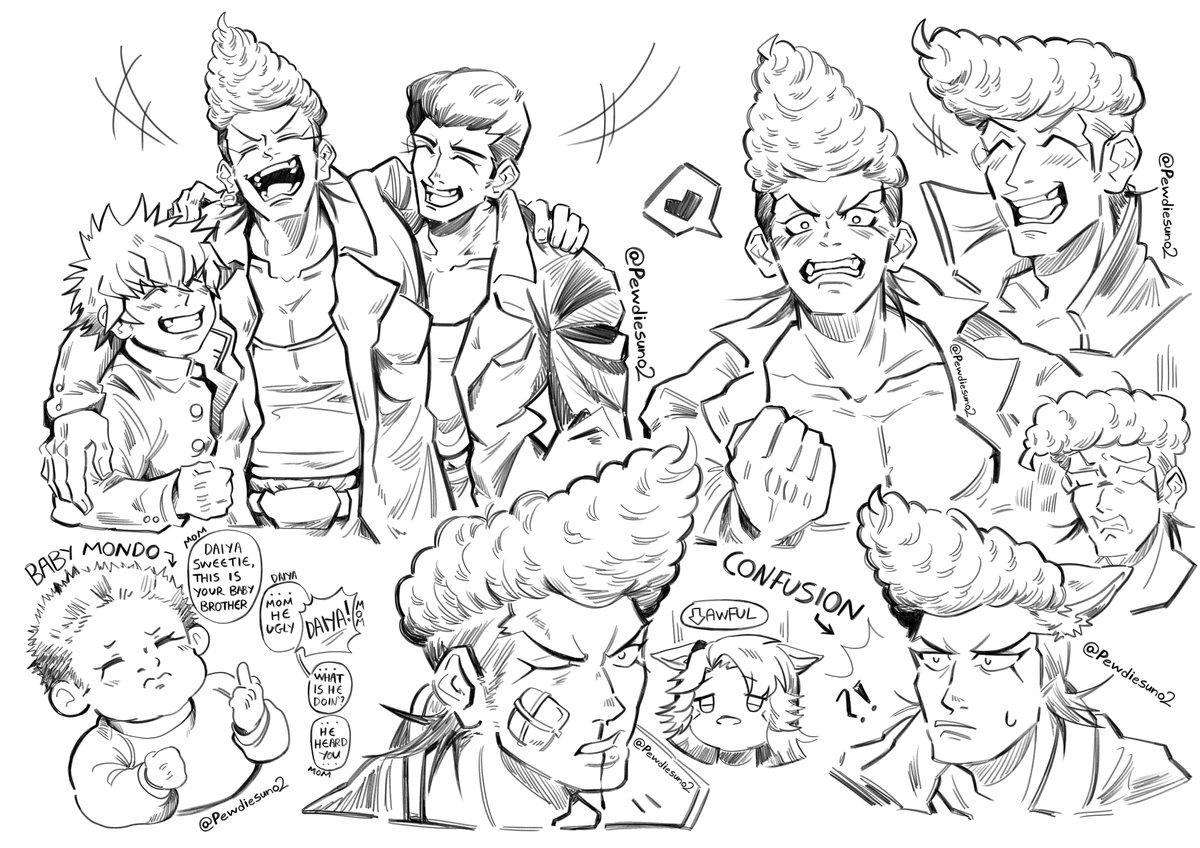 Pewdiesuno's tweet photo. Mondo doodles!! For some reason, I love to draw this man,lol. 💎💥
 #danganronpa #triggerhappyhavoc #mondoowada #daiyaowada https://t.co/hxOYsuvqDM