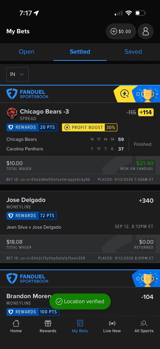 MarcoGlo_'s tweet photo. Bet them on DK when they were down with a Boost wish I put even more but great day in the office #DaBears #SportsBets #Winning #NFL #GameOpener https://t.co/tcfJjUGOUs