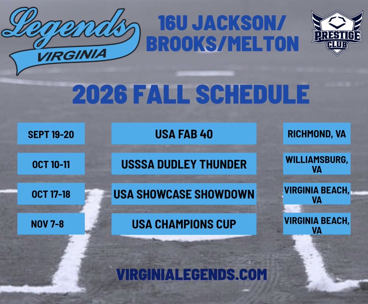 VALegends16U's tweet photo. Fall season coming in HOT for this group! Come check us out! #GOLEGENDS https://t.co/sRkUOnQRka