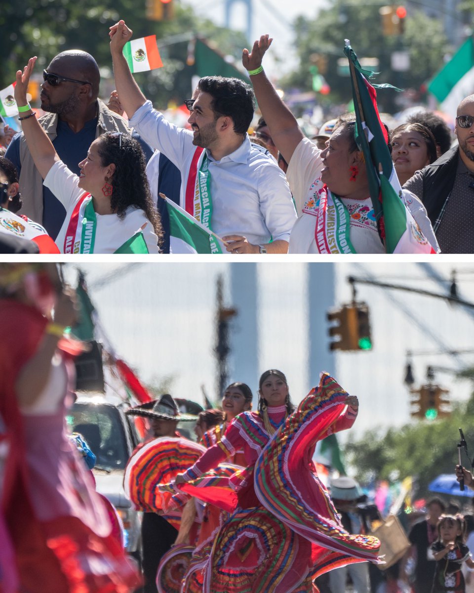 NYCMayor's tweet photo. Mexico’s fight for independence is the triumph of a people determined to shape their own future.

Today, I was proud to be the first New York City Mayor to march in Sunset Park’s Mexican Independence Day Parade alongside a community that has fostered cultural pride across generations.

Mexican New Yorkers are at the heart of our city and its fight for a better future.
