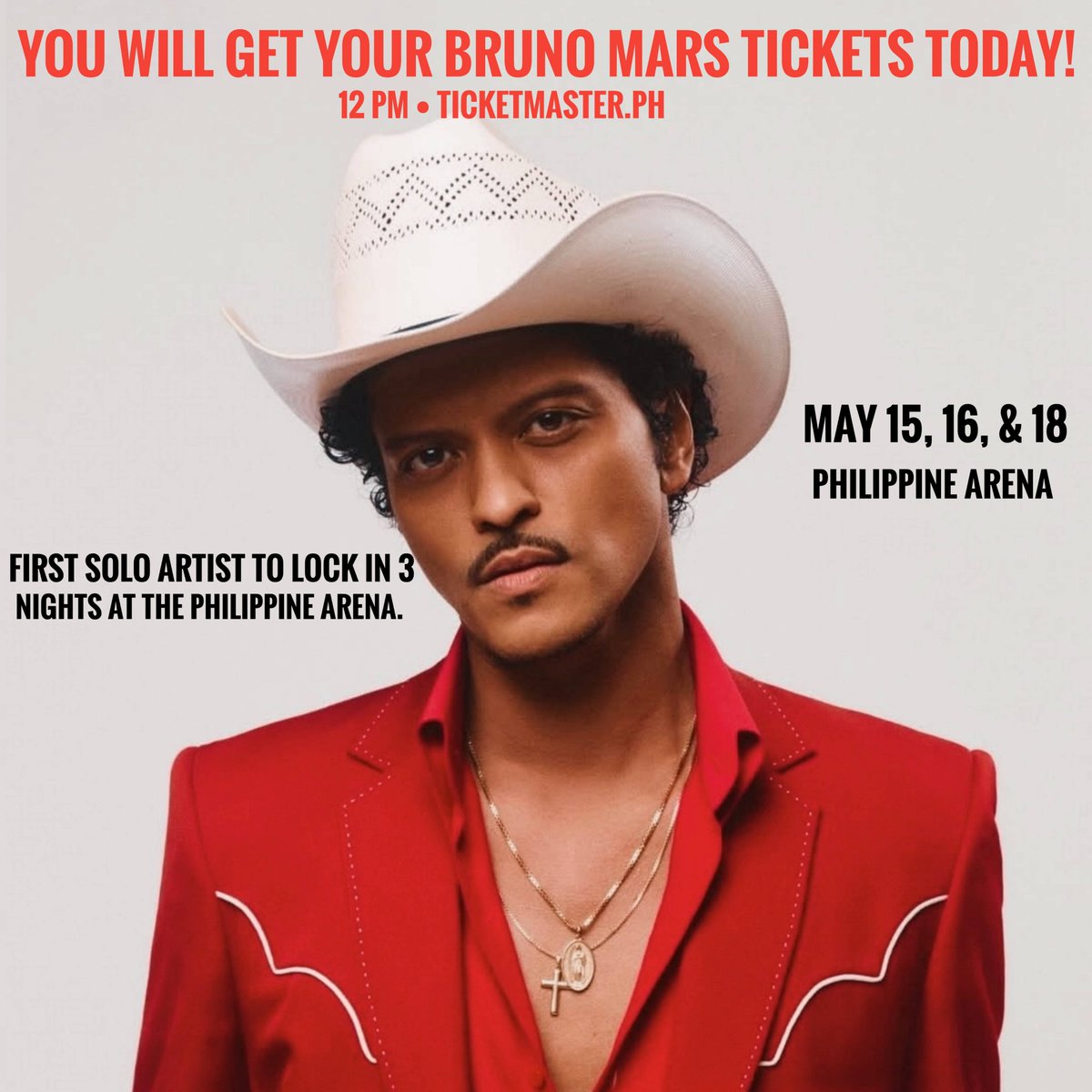 Ticket dust to everyone ️ All tickets for Bruno Mars’ historic three