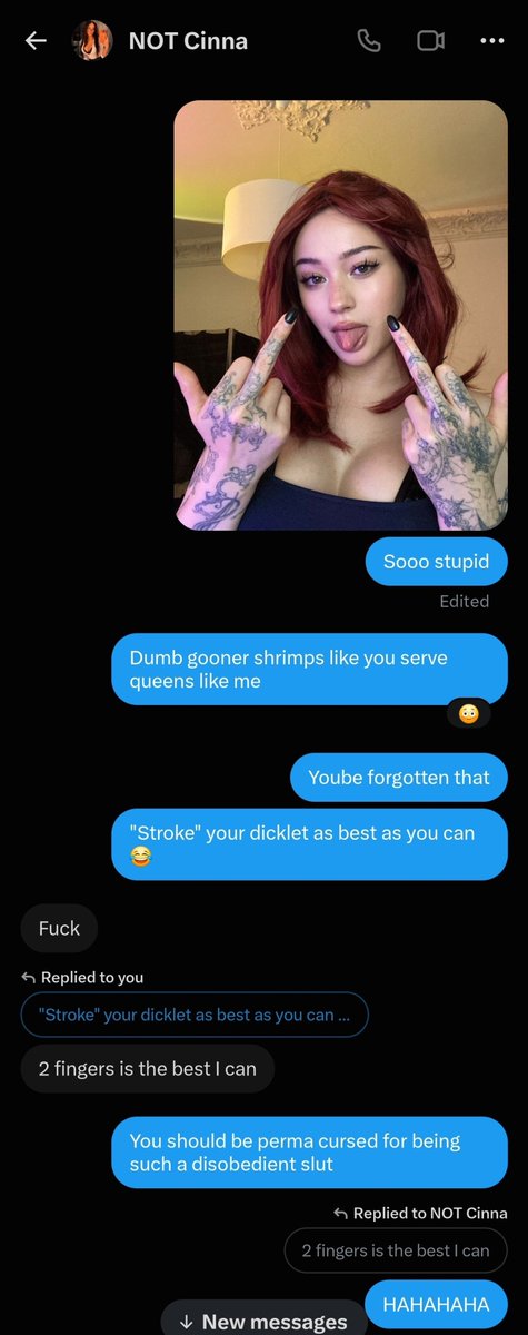 Kianabattles's tweet photo. Prejacccccccc 🤏

This pretty girl just loves being bullied for her small dick

Say hi @littlegooner007 🫦
Anyone else gonna make mommy smile today :)
#wankbattle #wankchat #goon https://t.co/hjbL46QBYz