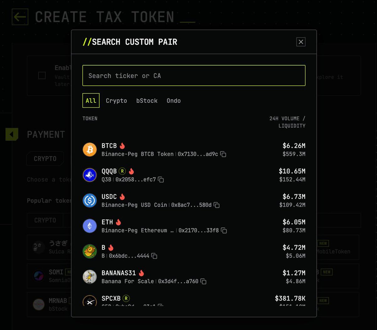 eth_cedric's tweet photo. Been working on Custom Quote a bit. Now you can:
(1) Search by ticker.
(2) See pair liquidity upfront.
(3) Paste any CA that isn’t supported yet and send it straight into review.

Eligible pairs can usually be added within a few hours, and there’s now a “New” tab for recently supported assets.

Still beta. Plenty to improve, but getting closer to the idea: quote anything 🦋

Try it:
https://t.co/Q5r7eNM1eR