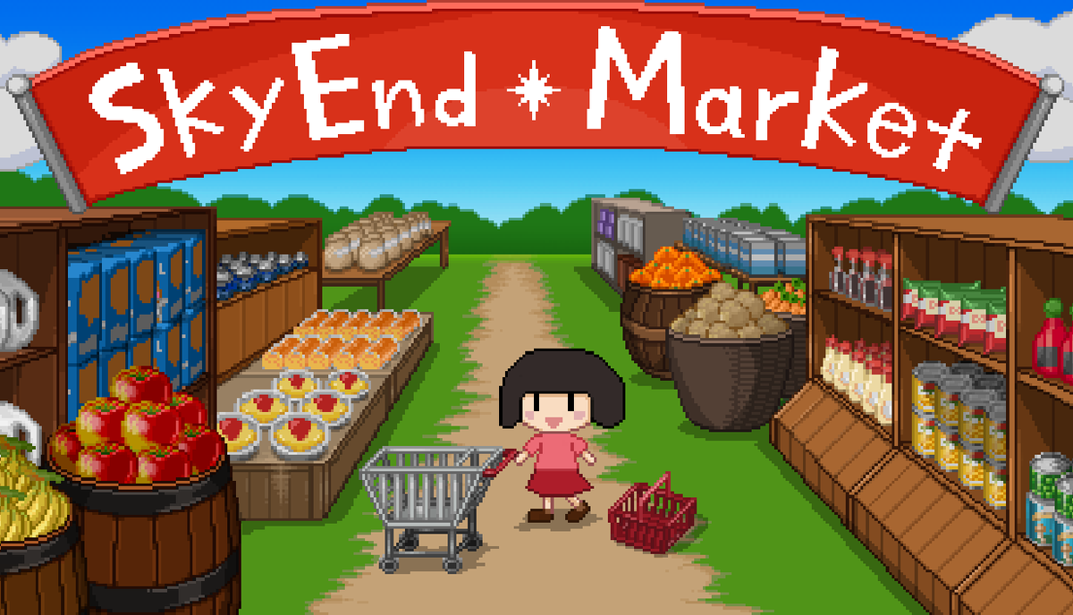 mayday9999's tweet photo. STEAMで、開発者の誕生日記念セールを、今日から開始しました!!!!🎂
一人でゲームを作り続け30年。ついに50歳になりました。

お店経営ゲーム『Sky End Market』や、『電霊サバイバー』など、色々セール中です!　遊んでみてね! https://t.co/3yI8Dtafb4 https://t.co/i3uWiV2EGt