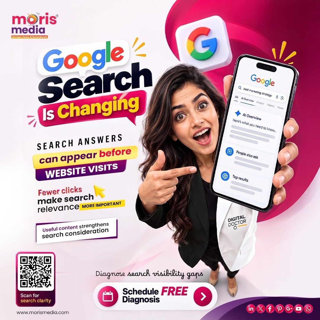 MorisMedia's tweet photo. Watching website traffic drop while Google AI answers users directly is a real threat. Over 60% of searches end in zero clicks. Moris Media restructures your footprint so AI Overviews cite your brand first and scale leads by 2.5x.
#GoogleSearch #AIOverview #MorisMedia https://t.co/vINXLEi9Mo
