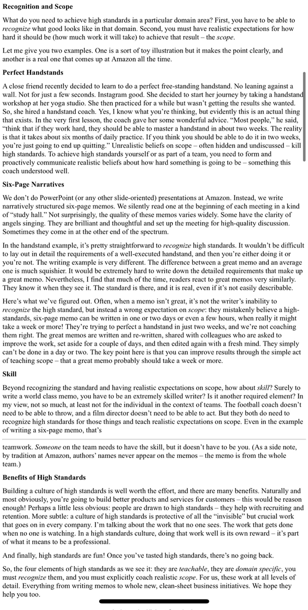 MohapatraHemant's tweet photo. In 2 pages @JeffBezos teaches you more about high standards than you'll learn from reading 2 books. The art of summarizing that which resists summary is critical to achieving greatness. The world will forget you, except what you've written down, then what you've written down well.