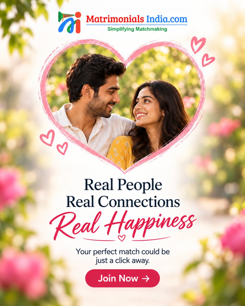 OnlineMATRIMONY's tweet photo. 💖 Real People. Real Connections. Real Happiness.

Start your journey with https://t.co/BIzW8OuY7Y and find someone who truly matches your dreams. 💍✨

🌐 https://t.co/5FEEOafMUz

#MatrimonialsIndia #PerfectMatch #LifePartner #Matrimony #Matchmaking #TrueLove #IndianMatrimony https://t.co/IJkuovBuwp