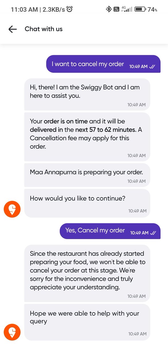 Lostboy_210's tweet photo. Worst service by @Swiggy. My college address was auto-selected instead of home. I noticed within a minute and tried changing it, but couldn’t. I then tried cancelling to avoid wasting food, but even that was refused by the bot. Absolutely useless customer support.
@SwiggyCares https://t.co/UqsS12MEU6