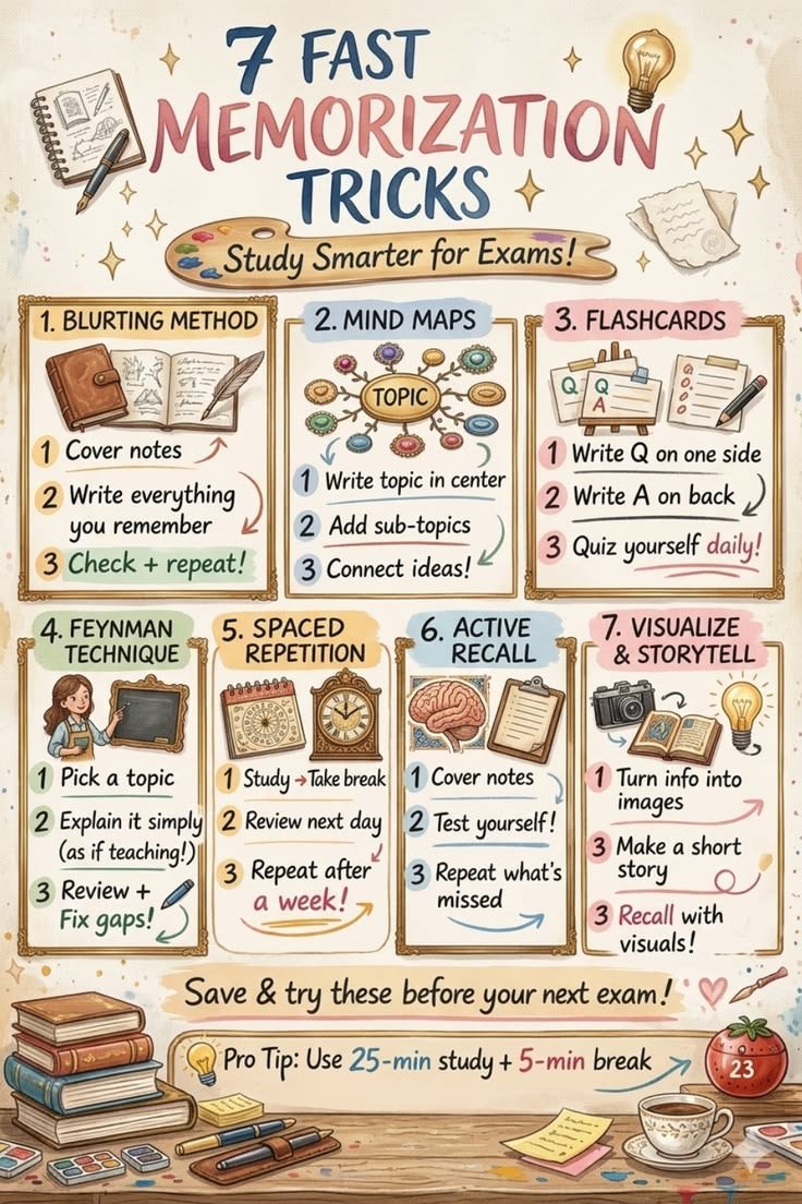 Mechanisee's tweet photo. 7 fast memorization tricks. ... https://t.co/KsRBAHdh1E