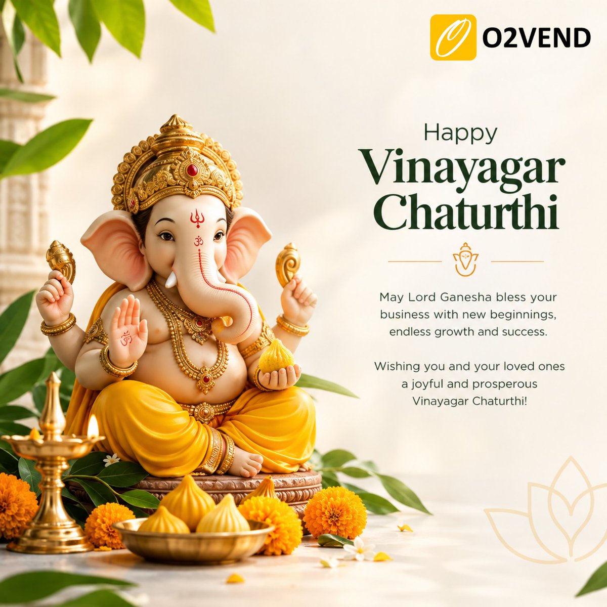 O2Vend's tweet photo. ✨   Happy Vinayagar Chaturthi!   🙏

May Lord Ganesha bless you with   new beginnings, growth &amp; success.   🌿📈

Wishing you and your loved ones a joyful and prosperous Vinayagar Chaturthi! 🪔

#VinayagarChaturthi #HappyGaneshChaturthi #NewBeginnings #BusinessGrowth #O2VEND https://t.co/qNfnryb7se