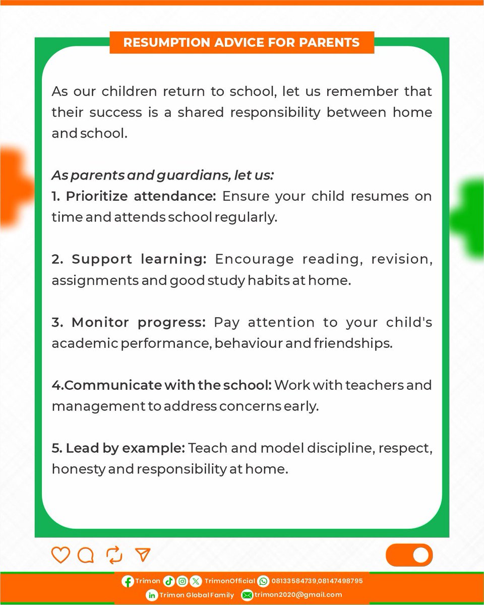 TrimonOfficial's tweet photo. As we begin a new academic session, TRIMON encourages every student to remain focused, determined, and dedicated to their studies while seeking the guidance and mercy of the Most High. https://t.co/JiQnvTeTCu