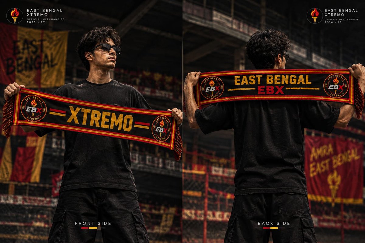 EBXtremo's tweet photo. East Bengal Xtremo Official Scarfs for the 2026-27 season ❤️💛 https://t.co/wnJ3PuzQOJ