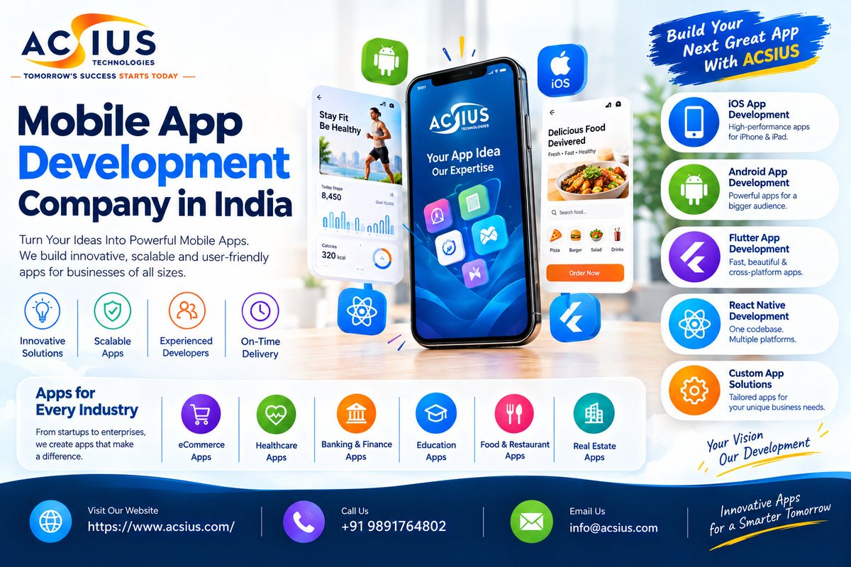 acsius's tweet photo. Great app idea. Slow execution. That's how opportunities disappear. ⏱️

Mobile App Development Company India Near Me—real-time collaboration, faster launches, zero unnecessary delays.

🌐 Visit: https://t.co/M3ZpkCgVwv

#AppDevelopment #MobileAppDevelopmentCompanyIndia #ACSIUS https://t.co/gO1wjM6qOH