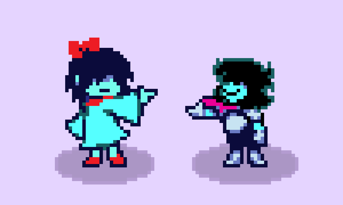 Cherry_B_Berry's tweet photo. "Uuuuuuu is this how humans dress?" #DELTARUNE #Aqua #deltarunechapter5 #Kris #deltarunefanart https://t.co/CQkJR3rAC6