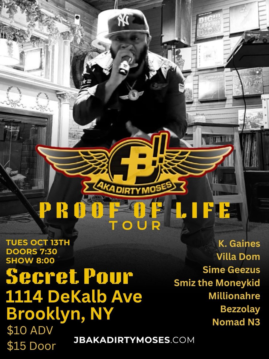 WeAreMoneykidz's tweet photo. 🗣️ Catch us live at #SecretPour 10/13 @smizthemoneykid
@wonkamilly @illava @jstbcz + more
#ProofOfLife
#BrooklynHipHop
#WeWorking
#ImSoIndie
“…spread love that’s the Brooklyn way” https://t.co/q3wHlxj1Af