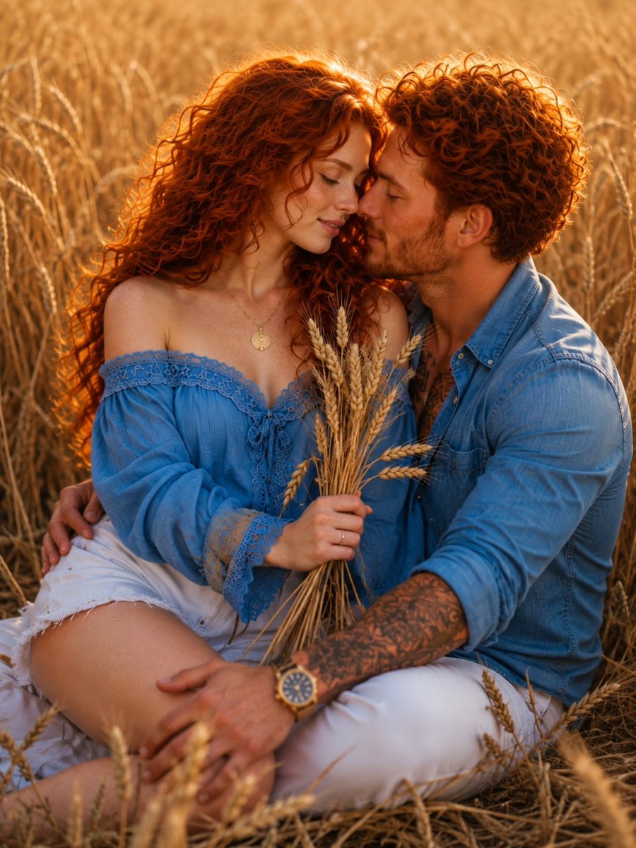 Martaprocopio's tweet photo. Some moments don't need grand words. A warm glance, a gentle touch, and an endless golden field are enough to make time stand still. Sometimes happiness is simply sitting together, holding wheat in your hands, listening to the breeze, and knowing https://t.co/sQh68eekxB