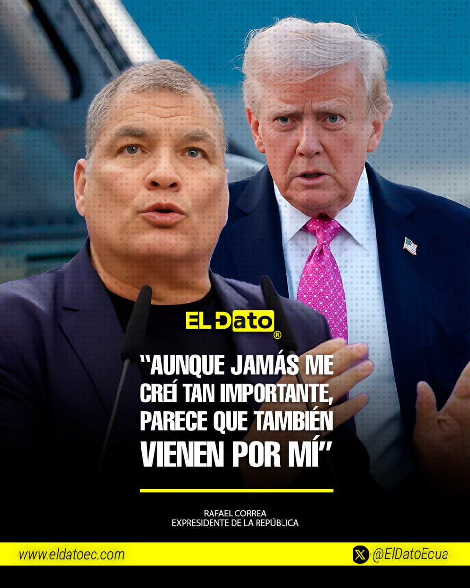 ElDatoEcua's tweet photo. #Urgente “AUNQUE JAMÁS ME CREÍ TAN IMPORTANTE, PARECE QUE TAMBIÉN VIENEN POR MÍ”

“Esto es sumamente grave. Con el pretexto de la lucha contra el «narcoterrorismo» quieren terminar con todas las alternativas insumisas en nuestra América”, manifestó Rafael Correa.

#ElDato #Política #Ecuador #Gobierno #EEUU #Correísmo #RafaelCorrea