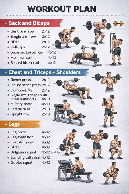 Daily_physique's tweet photo. Workout plan for massive gain https://t.co/wITHVUGRKl