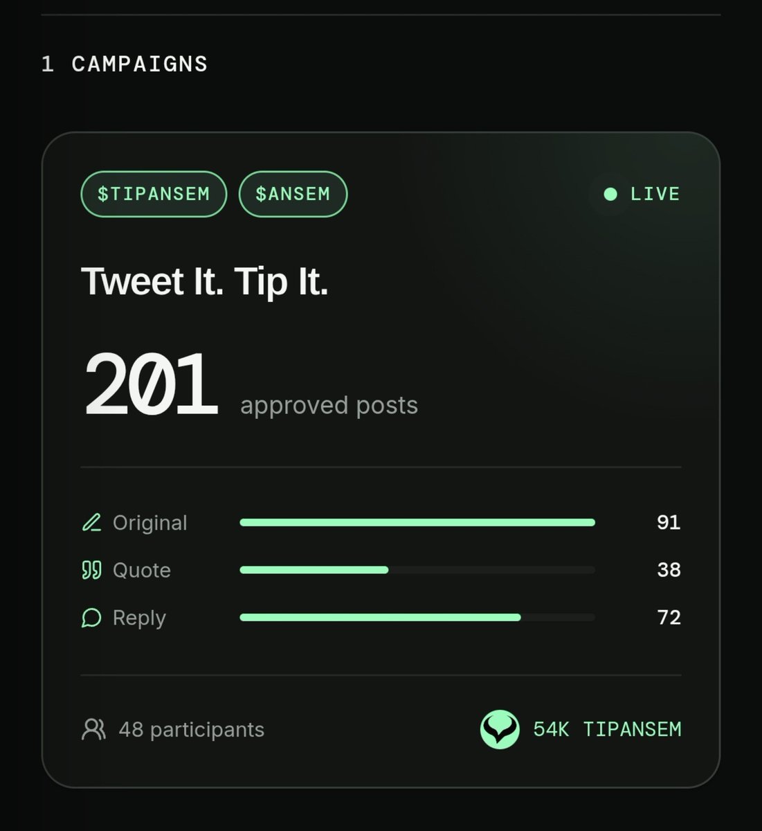 HollMind's tweet photo. 🚨 TIME TO JOIN THE $TIPANSEM CAMPAIGN

Just joined https://t.co/VB0aaydUgs and getting deeper into the $ANSEM community. 🐂🔥

How to join:
1️⃣ Join the $ANSEM community
2️⃣ Create a post about $TIPANSEM
3️⃣ Tag @tipansem
4️⃣ Use $TIPANSEM https://t.co/FyMF4i0mLY