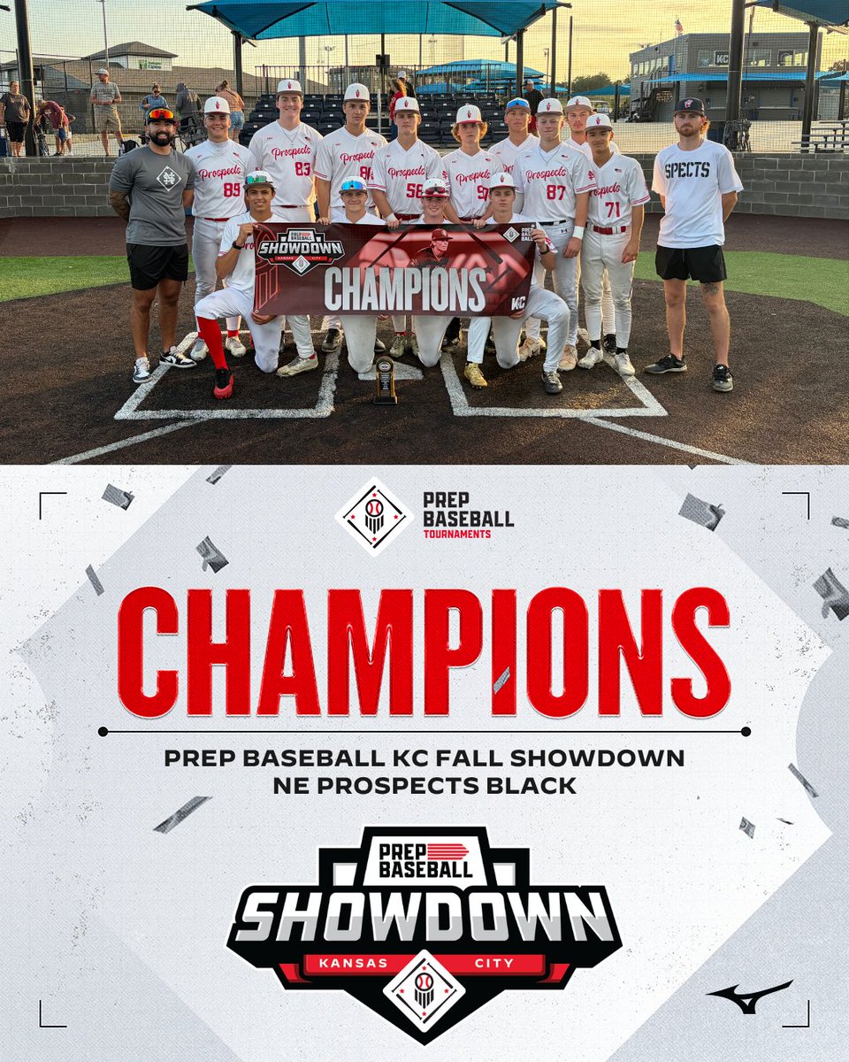 PBTKansasCity's tweet photo. 🏆CHAMPIONS🏆

Congratulations to the 2026 Prep Baseball Kansas City Fall Showdown 17u/18u Pool B Champions, NE Prospects Black!

#PrepBaseballKC | #KCFallShowdown https://t.co/DR4qE6Dcsz