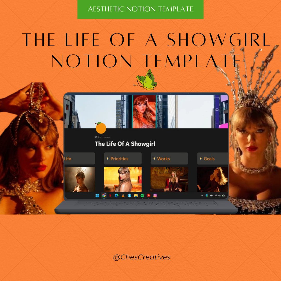 ChescaPelen's tweet photo. A quick reminder that 'The Life Of A Showgirl' Notion Life Planner is live 🧡✨ Organize your priorities, goals, and daily tasks in one aesthetic workspace! Grab it while it’s on flash sale!
👉https://t.co/tJUssL3aY7 https://t.co/JZe8UWgBMq