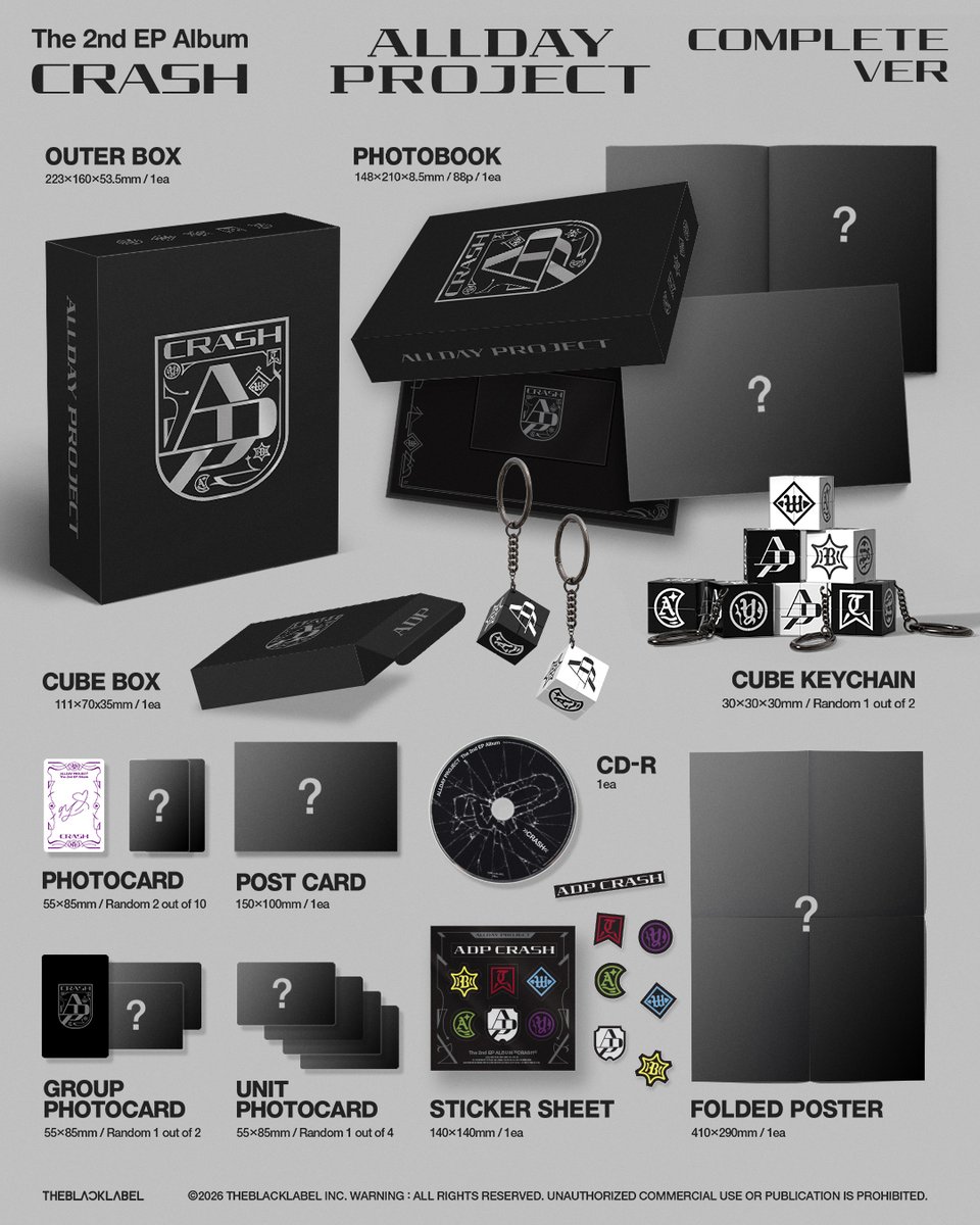 THEBLACKLABEL's tweet photo. The 2nd EP Album ‘CRASH’ PRE-ORDER
COMPLETE ver.

Pre-save &amp; Pre-order
∙https://t.co/UutsJ2eff4∙

PRE-ORDER | 2026.09.14 12PM (KST)
RELEASE | 2026.09.28 6PM (KST)

#ALLDAYPROJECT #ADP #올데이프로젝트
#CRASH
#THEBLACKLABEL #더블랙레이블 https://t.co/z6dN5fJZrR