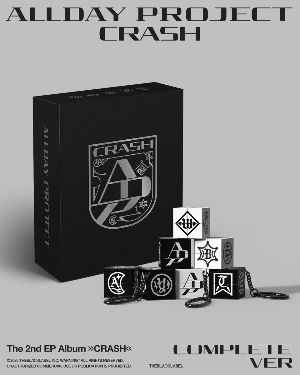 THEBLACKLABEL's tweet photo. The 2nd EP Album ‘CRASH’ PRE-ORDER
COMPLETE ver.

Pre-save &amp; Pre-order
∙https://t.co/UutsJ2eff4∙

PRE-ORDER | 2026.09.14 12PM (KST)
RELEASE | 2026.09.28 6PM (KST)

#ALLDAYPROJECT #ADP #올데이프로젝트
#CRASH
#THEBLACKLABEL #더블랙레이블 https://t.co/z6dN5fJZrR