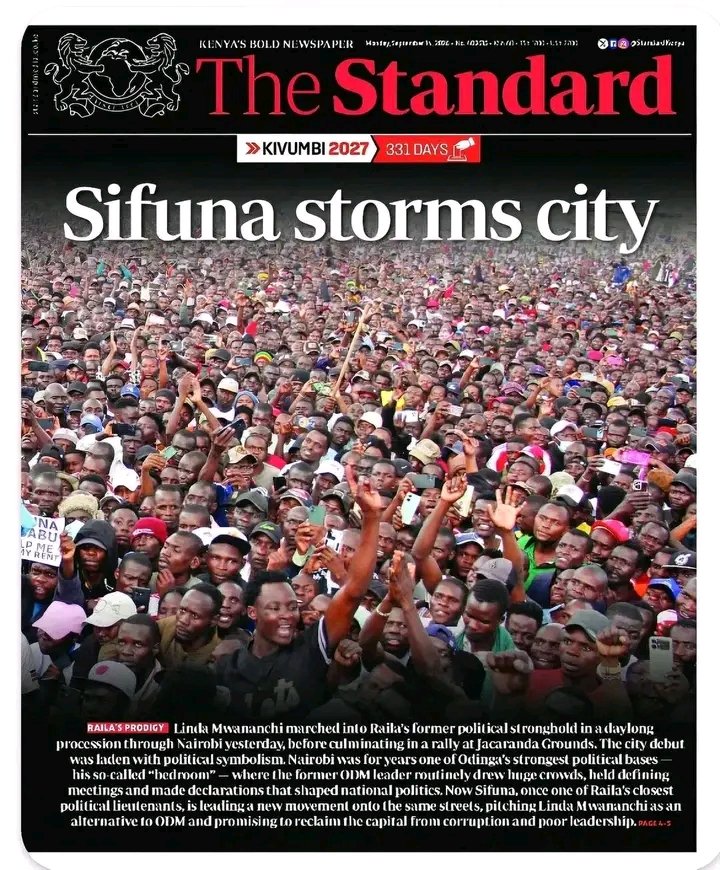 Realkangethe's tweet photo. Good morning ladies and gentlemen, here are today's bold headlines in our local dailies;

🔴The standard - Sifuna Storms City

🔴 People Daily - Ruto's Gachagua playbook

🔴 Daily Nation -  Sifuna storms city

🔴 Taifa Leo - SIFUNA ATEKA JIJI https://t.co/pWK6BGljqg