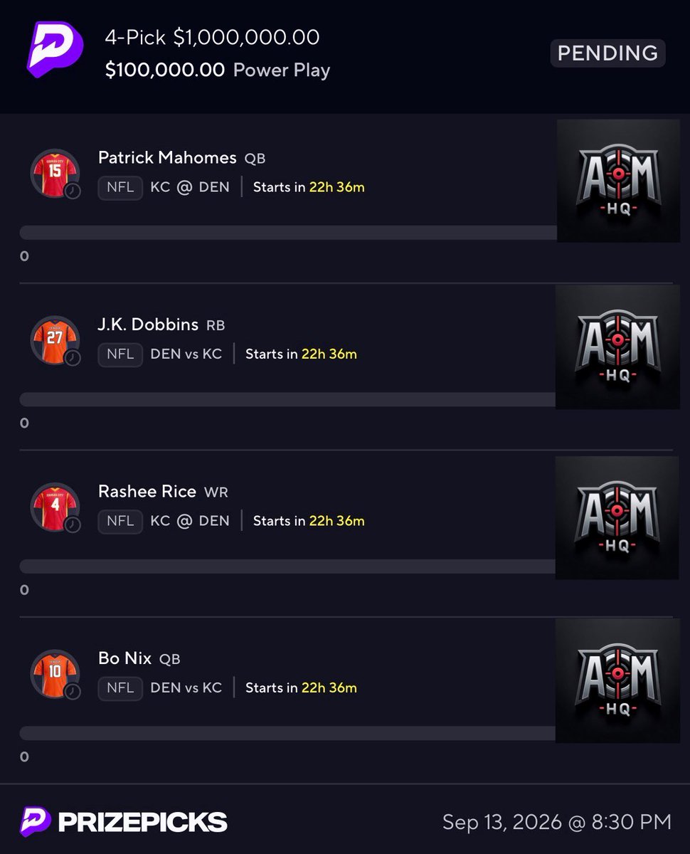 cdl_aim's tweet photo. 🚨PrizePicks $1 million NFL Nuke is now dropped in premium🚨

I haven’t missed a NFL 10x nuke for 3 days straight🔥

Don’t miss out on Day 4 tomorrow night!

🚨𝙋𝙍𝙀𝙈𝙄𝙐𝙈 𝙇𝙄𝙉𝙆
https://t.co/IWMkkJ49j0 https://t.co/UxtW8SFo7c