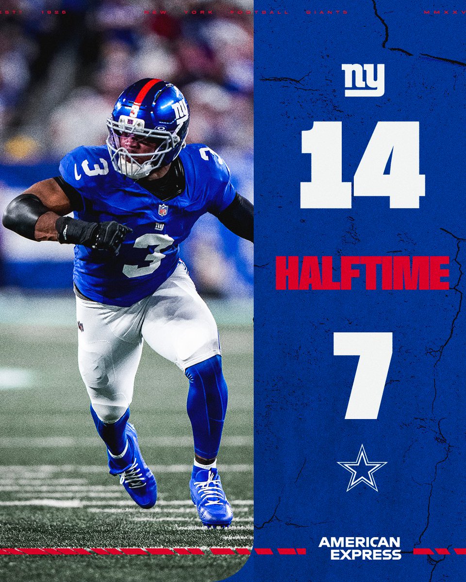 Giants's tweet photo. Leading at the break ‼️ https://t.co/RNz4FjPwTS