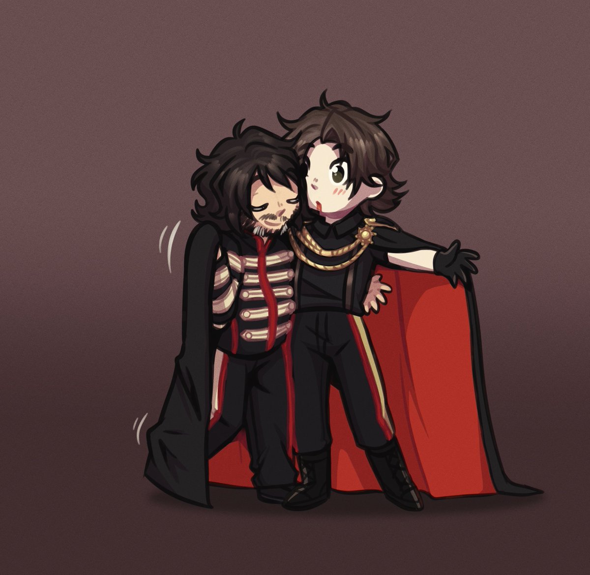 PoisonThisParty's tweet photo. Esto está basado en una idea de @ternurindepre mientras veíamos el concierto anoche. Era demasiado cute como para no dibujarlo ;;🖤 https://t.co/s4XDU2TdqC