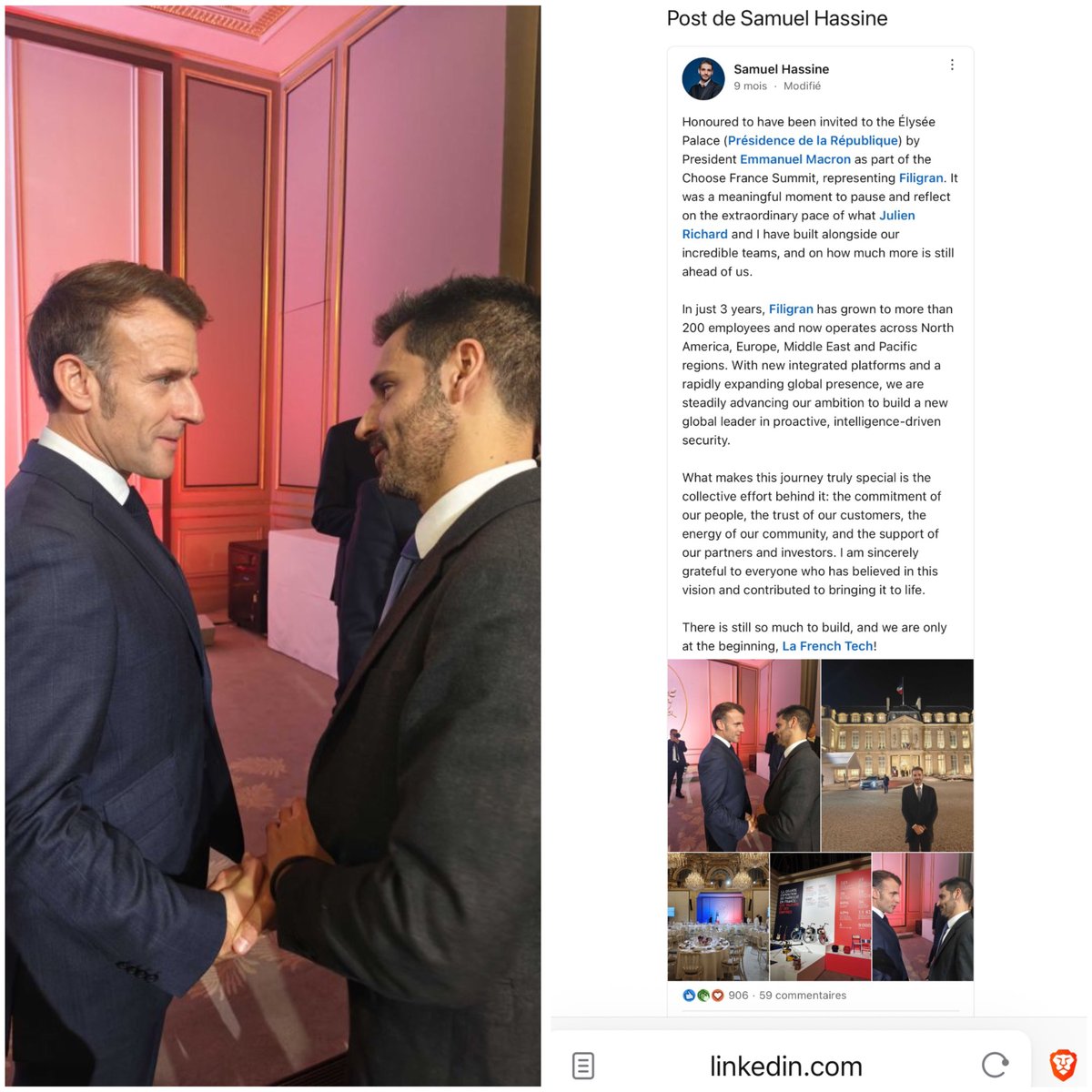 111a12io's tweet photo. 🇫🇷 SAMUEL HASSINE [04/1987]

Co-fondateur &amp; CEO de #Filigran
société française spécialisée dans la cybersécurité open source.

Il a été identifié dans une vaste enquête portant sur l’achat de contenus p3d°cr¡m¡nels sur le darknet.

🔎#SamuelHassine #EmmanuelMacron #Macron #France https://t.co/1obN2GSfrE