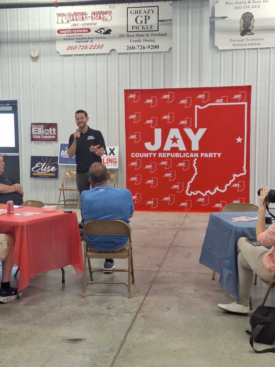 MaxForIndiana's tweet photo. It was a beautiful day at the Jay County Reagan Picnic! 

Thank you to Chairwoman Jenae Blasdel for having me 🇺🇸 https://t.co/pMMxfLmnQU