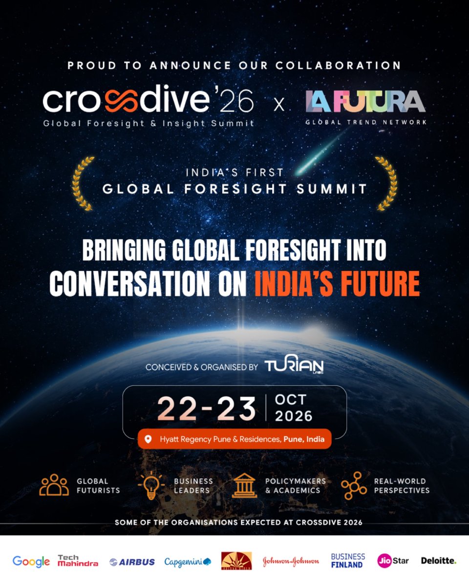 turianlabs's tweet photo. Turian Labs is happy to announce our collaboration with global trend network -La Futura, to bring global conversations on India's future at CrossDive 2026. 

More on https://t.co/63hLthLiSg https://t.co/npEwYZHshF