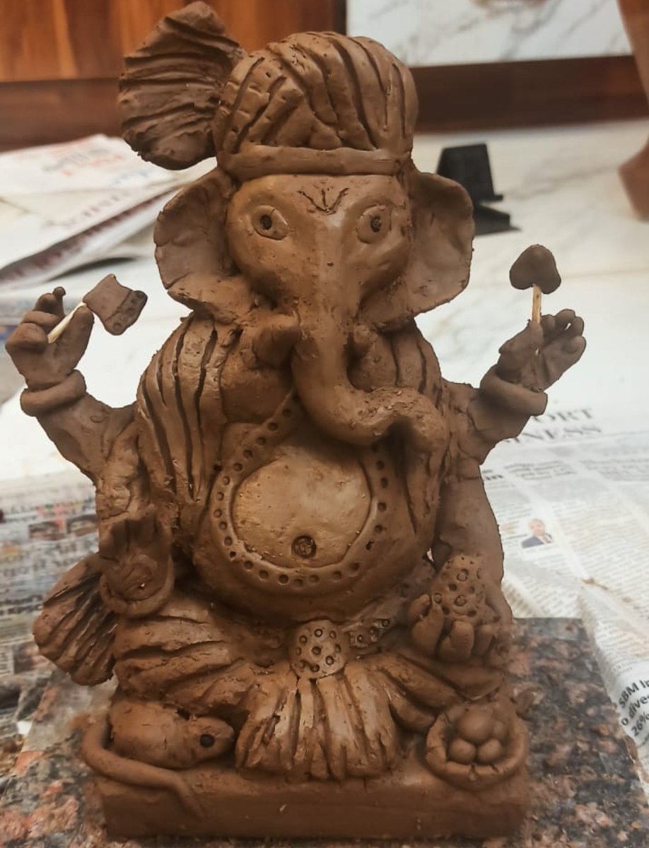 _Nandkishore's tweet photo. Vinayaka is synonymous with wisdom. We do Vinayaka Aaradhan & Visarjan both. This celebration reminds us about impermanence and permanence both-form comes and goes, while the underlying reality remains. All of us should aspire to make great things while staying humble knowing the reality beneath all that appears to be great. Heartiest congratulations and blessings on this occasion which celebrates wisdom. #GaneshChathurthi