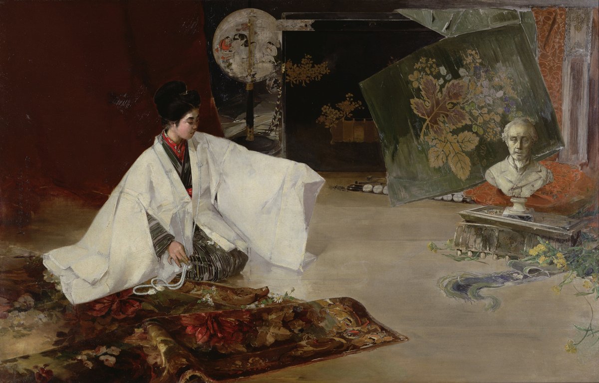 NihonBijutsushi's tweet photo. 川村 清雄　かわむら きよお　Kawamura Kiyo'o　1852–1934

《形見の直垂 かたみ の ひたたれ（虫干し）》

1899（明治32）年
東京国立博物館 https://t.co/xJ4iHYyUz4