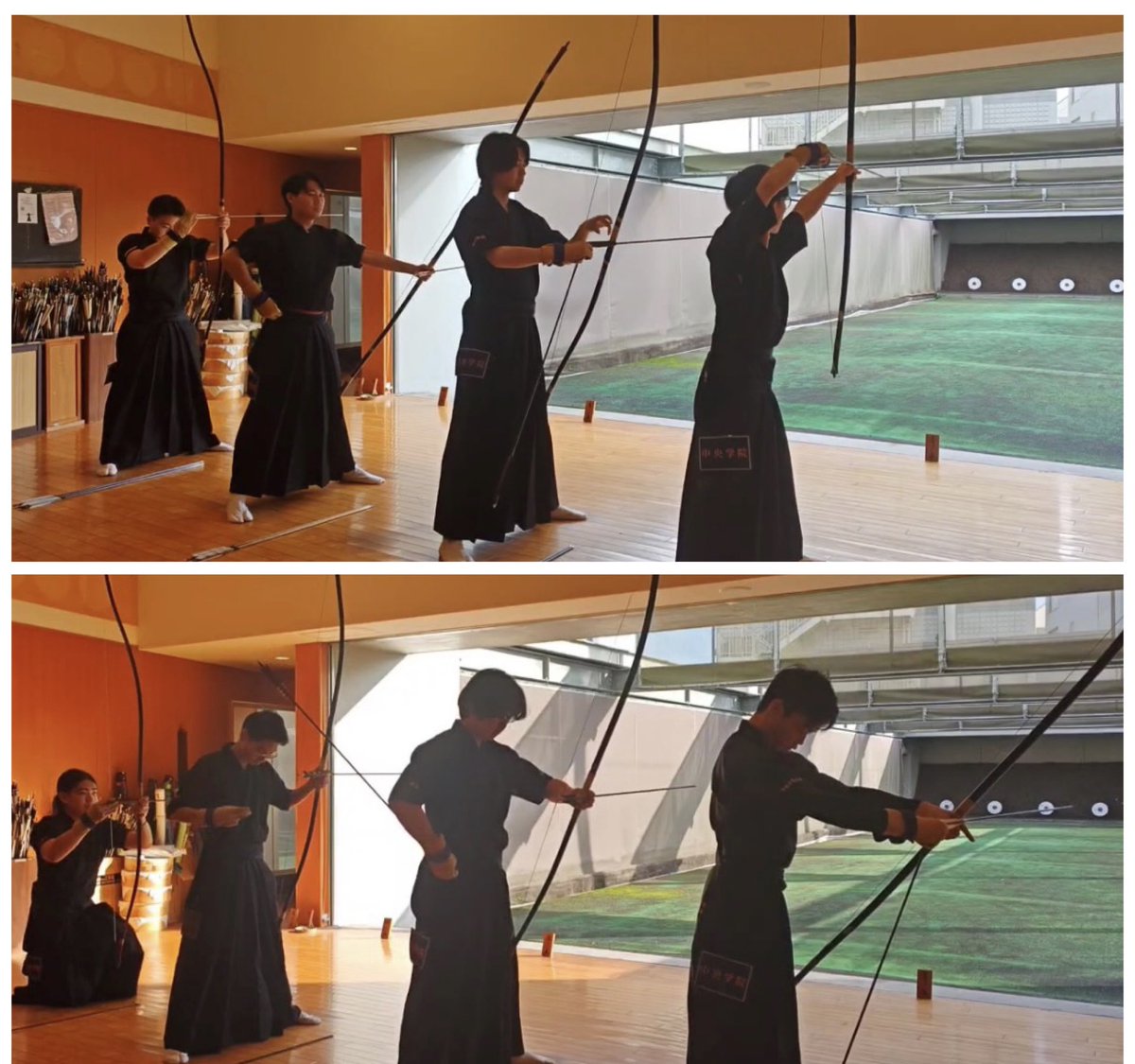 CGU_kyudo_team's tweet photo. 第58回関東学生弓道選手権大会
中関東3部リーグ
対 東邦大学(於 東邦大学)
中央学院大学69中-東邦大学65中
本学の勝利🏅
東邦大学さん、審判の文教大学さん
ありがとうございました!
#CGU
#中央学院大学
#弓道部
#キャンパス内に弓道場を https://t.co/WHPdslu7aF