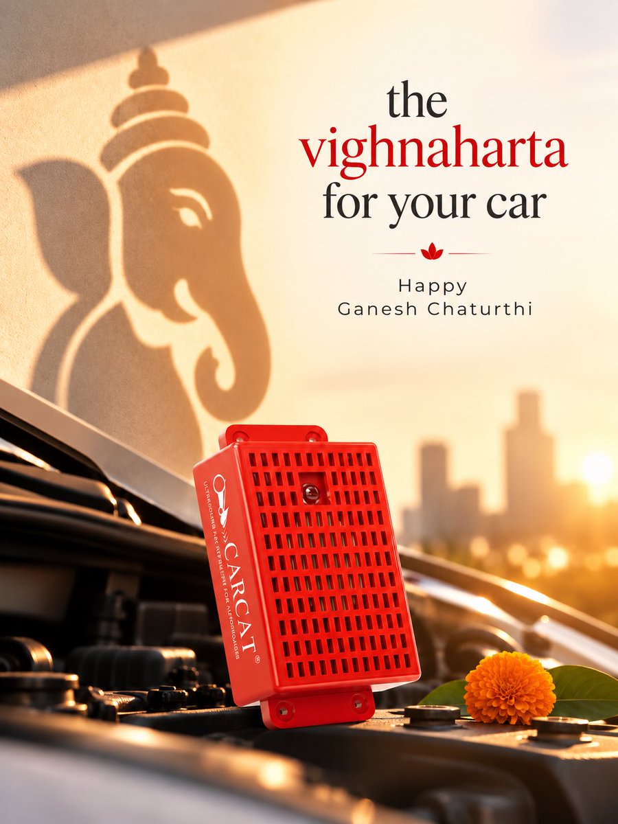 carcat_in's tweet photo. This Ganesh Chaturthi, may Vighnaharta remove every obstacle from your journey. 🙏🐘

Keep your car protected with CARCAT and every drive worry-free.

Happy Ganesh Chaturthi! 🌺

#GaneshChaturthi #GanpatiBappaMorya #Vighnaharta #Carcat #CarProtection #SafeJourneys #MadeInIndia https://t.co/j8FfOAHB6P