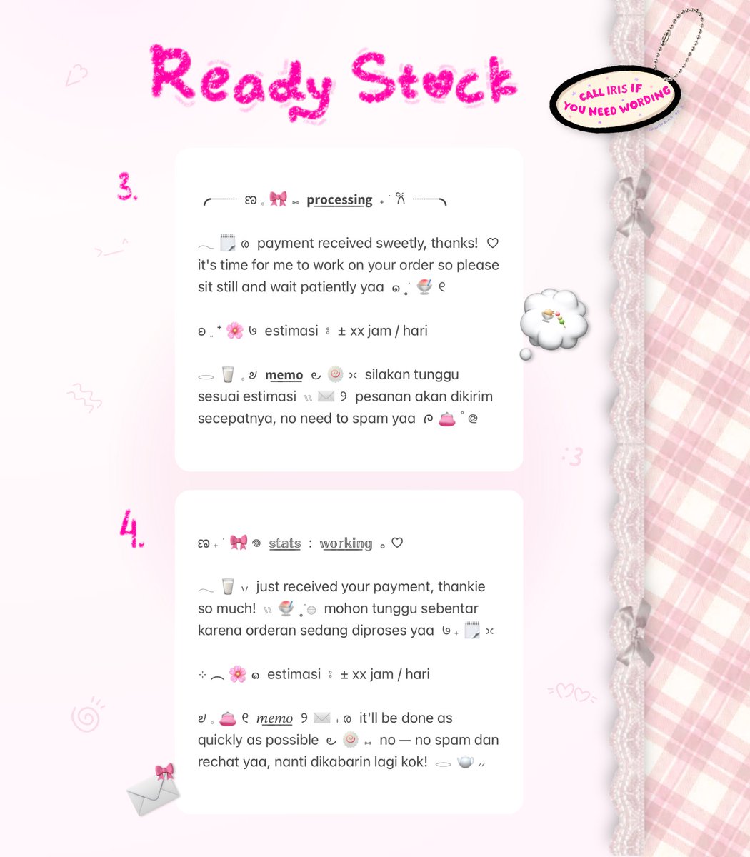 wordinh's tweet photo. ⠀
𝗁𝖾𝗅𝗉 𝗋𝖾𝗉𝗈𝗌𝗍, 𝗍𝗁𝖺𝗇𝗄𝗂𝖾!  ♡%

🌸🫖  ready stock  ..  < AFTER PAYMENT / PROCESSING ORDER WORDING >  👛  price  :  1—4 @ 5.500, 5—8 @ 6.500   🥛🍥  time to shop some business set up!  🎀  chat iris to buy yaa  🍧

 #bealanja  rs https://t.co/hhKTcfxRvF