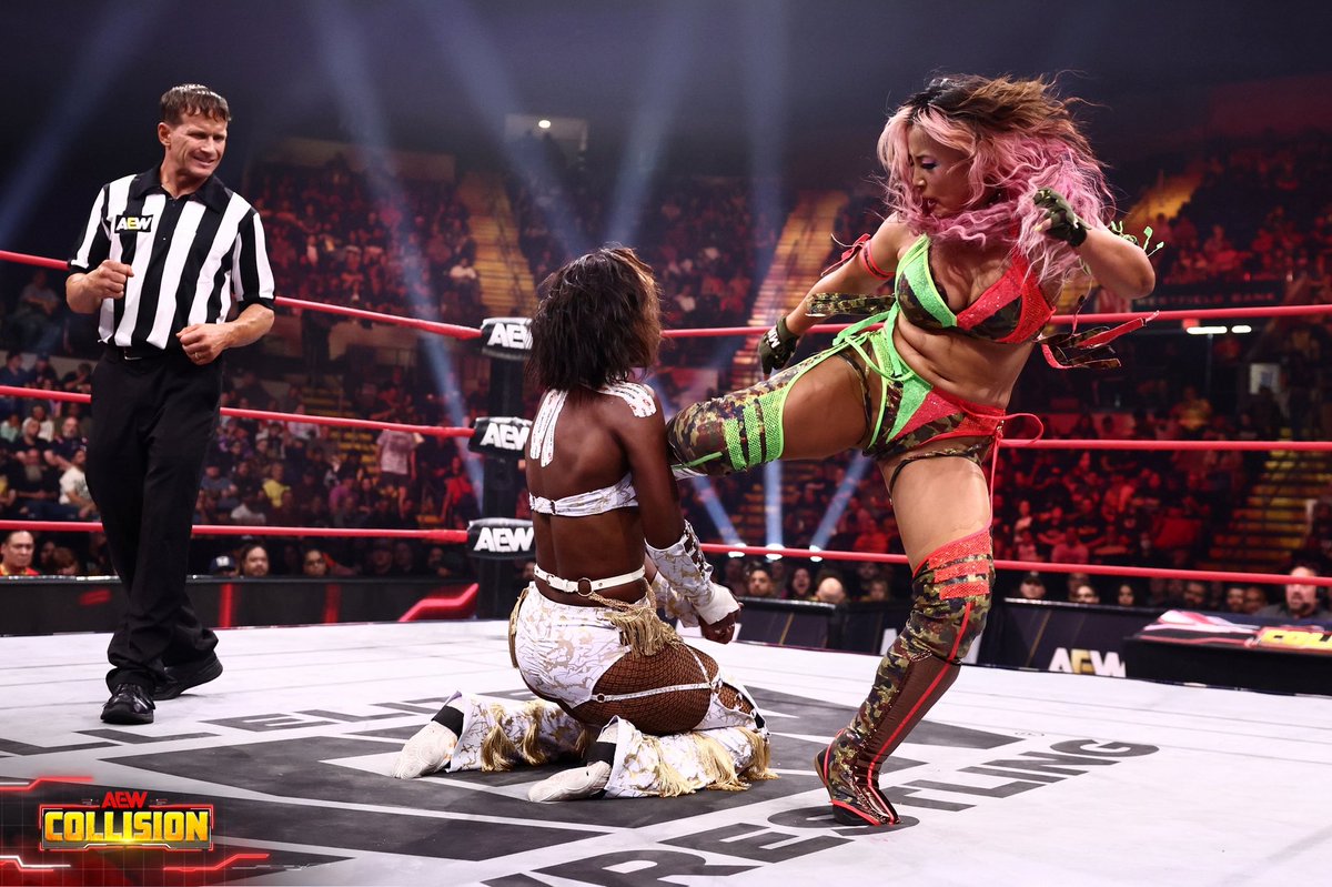 MinaShirakawa's tweet photo. Our version of a girls’ night. 👊💥🤪❤️‍🔥

#aMINAta #AEWCollision https://t.co/tQ5fENmxgf
