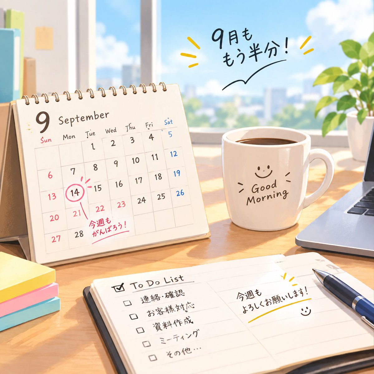 TachyonWatanabe's tweet photo. おはようございます☀️

9月も気づけば半分😳
「新年度スタート！」と言っていたのが、ついこの間のような気がします😂
時間が経つのが早すぎる…！

今週もやることをひとつずつ片付けながら、頑張っていきたいと思います💪

本日もよろしくお願いいたします！ https://t.co/k77aZQkCwI