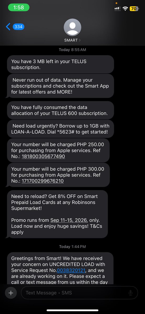 lehydesu's tweet photo. PA-RANT LANG. NAG DEDUCT KAYO NG 550 PESOS WORTH OF LOAD KO KAHIT HINDI NAMAN AKO NAGPURCHASE NG APPLE SERVICES, ILANG ARAW NA KONG NAG-AANTAY NG TAWAG NG TECH SUPPORT NYO TO RESOLVE THIS FUCKING ISSUE AND I GOT NOTHING BUT FULL OF SHITS FROM YOU GUYS. 

@LiveSmart https://t.co/QdnmIV2MnM